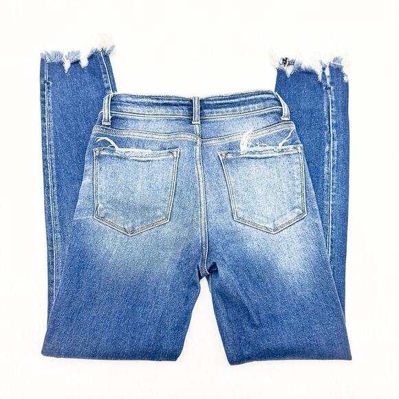 Flying Monkey Dark Wash Denim Skinny Jeans Raw Hem Size 25 - Picture 5 of 8